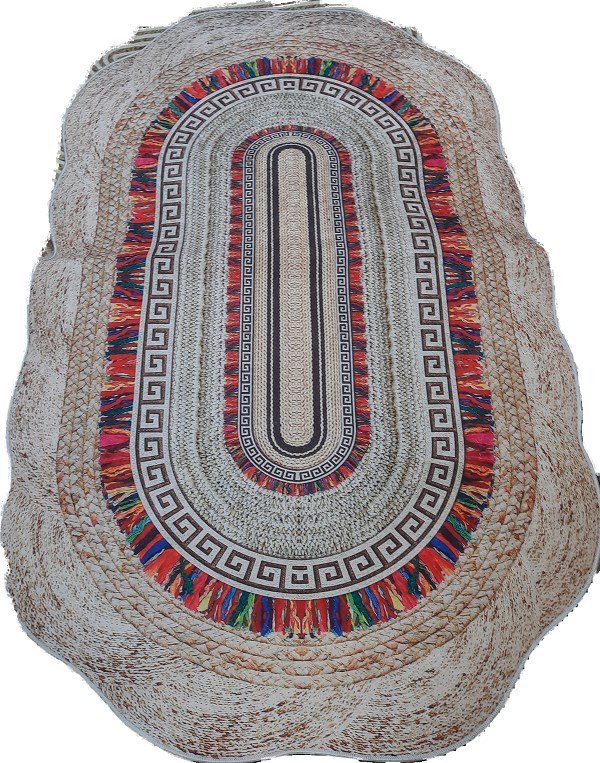 Renkli Oval Kaymaz Taban Halı 120*180