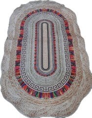 Renkli Oval Kaymaz Taban Halı 120*180
