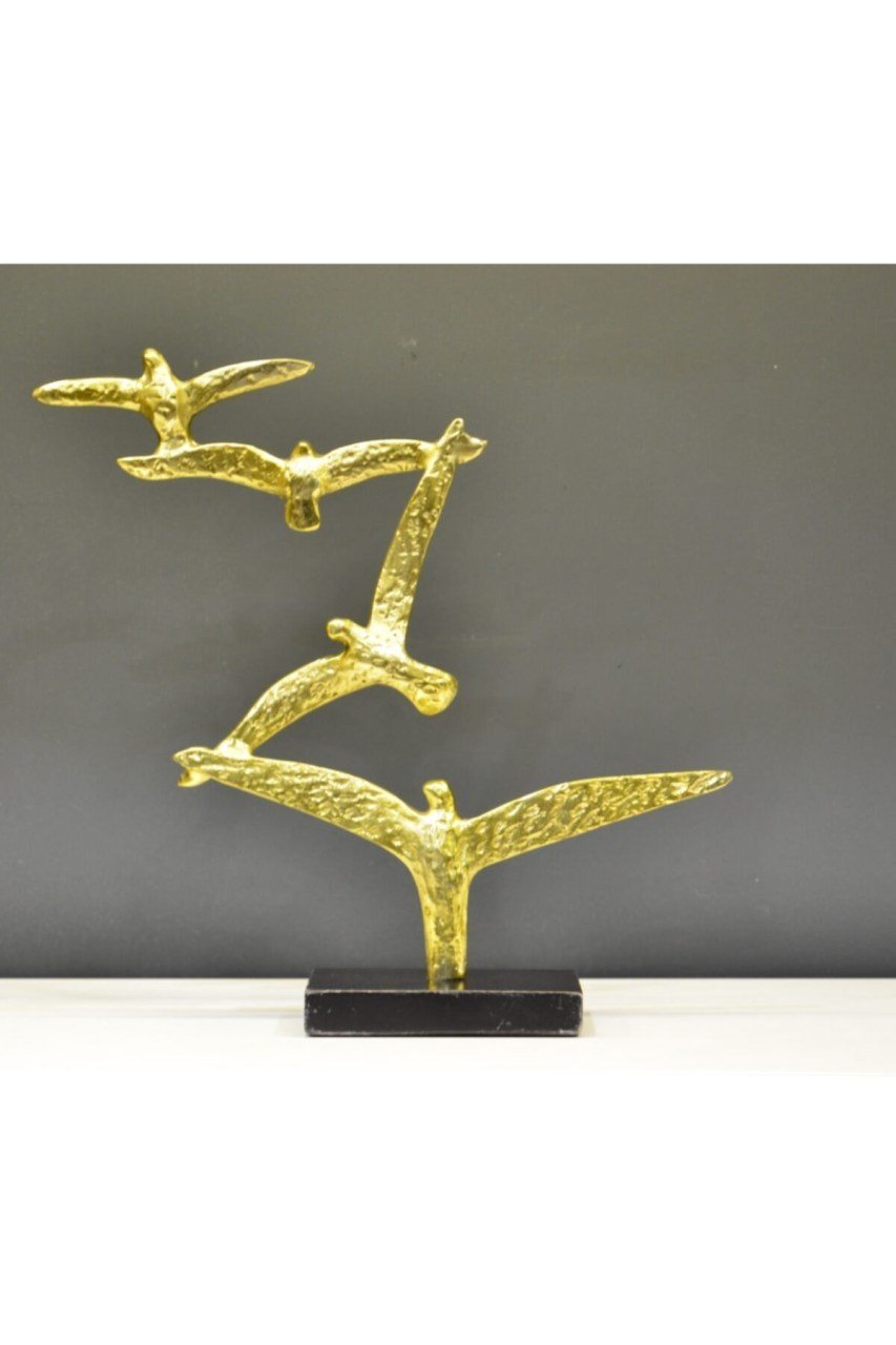 Ba-hem Gold Metal Kuş Dekoratif Biblo