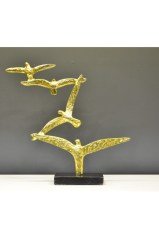Ba-hem Gold Metal Kuş Dekoratif Biblo
