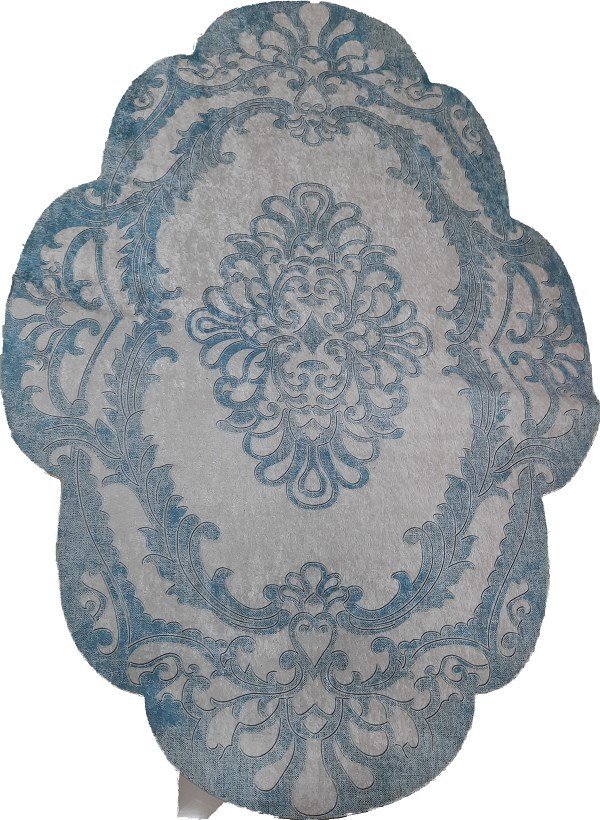 Oval Kaymaz  Taban  Mavi-Beyaz 120*180 Halı