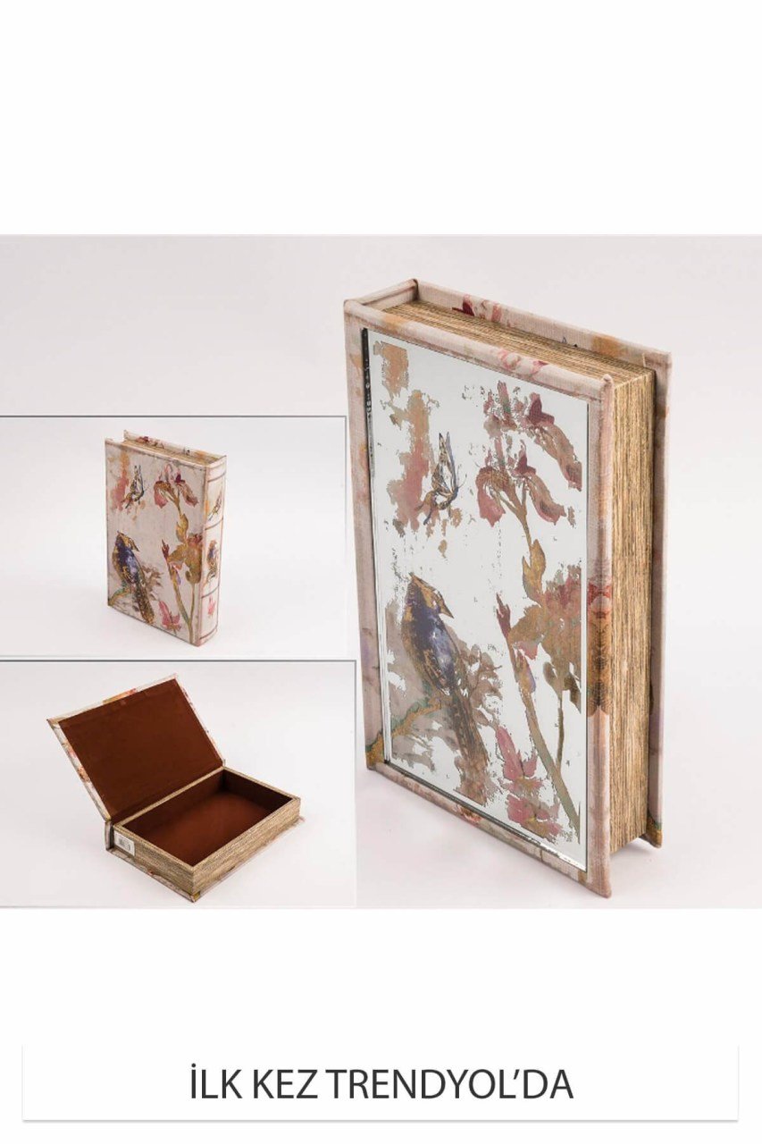 Pembe Çiçekli Kitap Şek Kutu 26x17 cm P126.868385