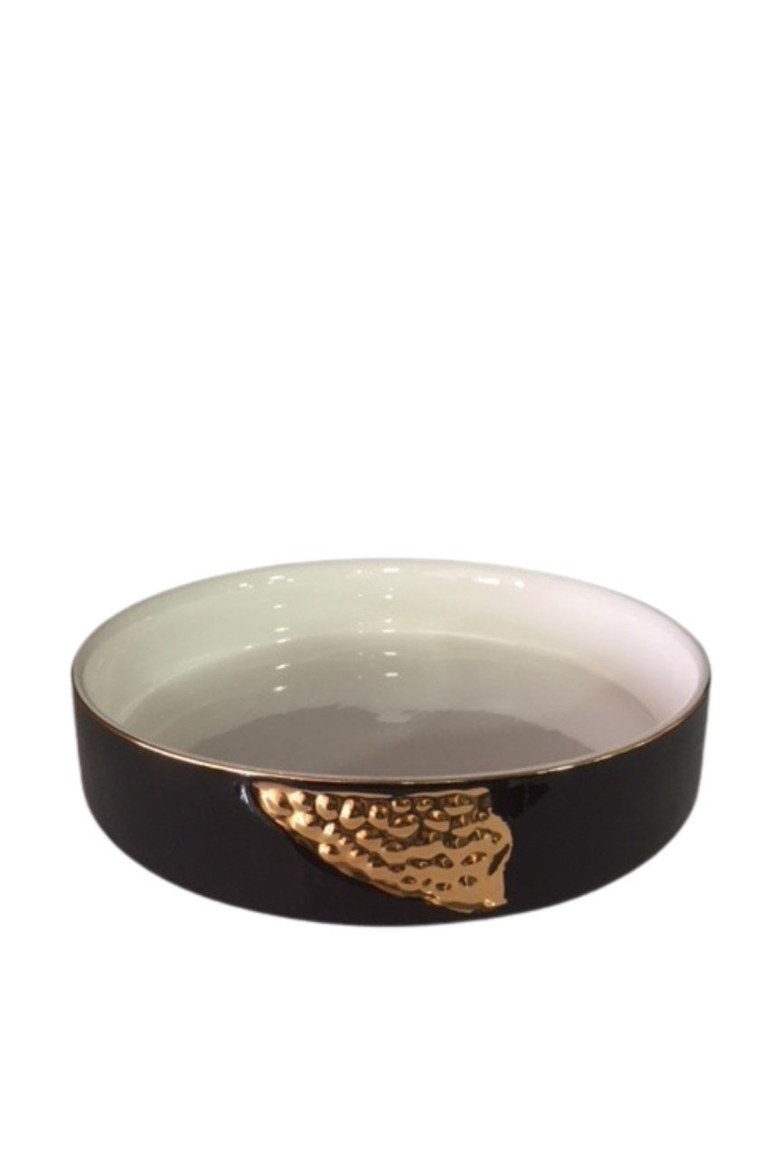 Siyah Gold Yuvarlak Porselen Servis