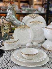 Casbah Gold 12 Kişilik 76 Parça Royal Bone China Yemek Takımı