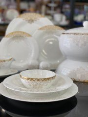 Casbah Gold 12 Kişilik 76 Parça Royal Bone China Yemek Takımı