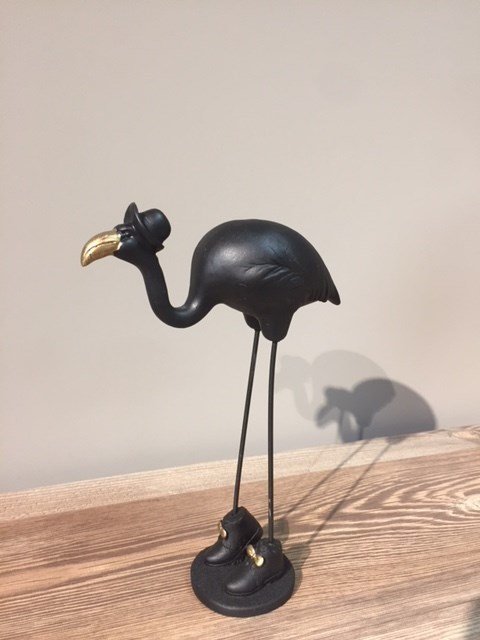 siyah flamingo obje 7*7*24 cm
