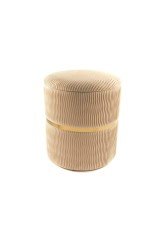 Krem Gold Kemerli Puf 39x45cm