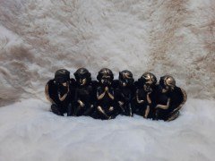 Sıralı Melek Biblo Siyah-Gold 20*8 cm