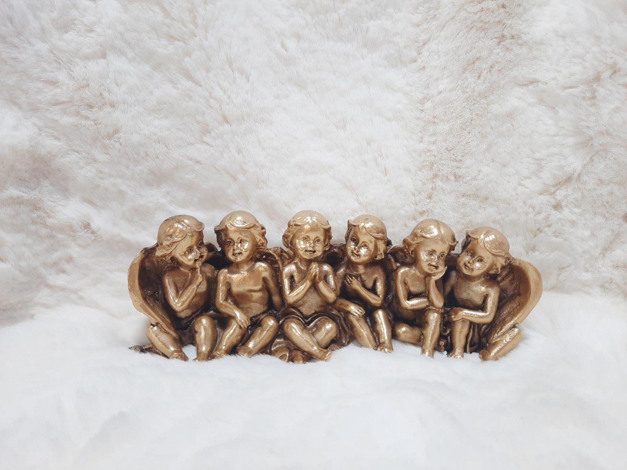 Sıralı Melek Biblo Altın 20*8 cm