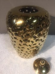 Gold Kapaklı Küp 33 Cm