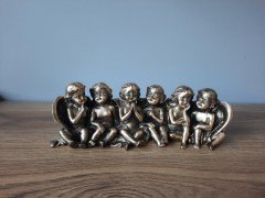 Sıralı Melek Biblo Bronz 20*8 cm
