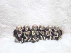 Sıralı Melek Biblo Bronz 20*8 cm