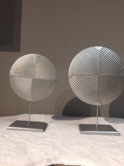 Gümüş 2'li Yuvarlak Obje 36x25 - 30x20 Cm